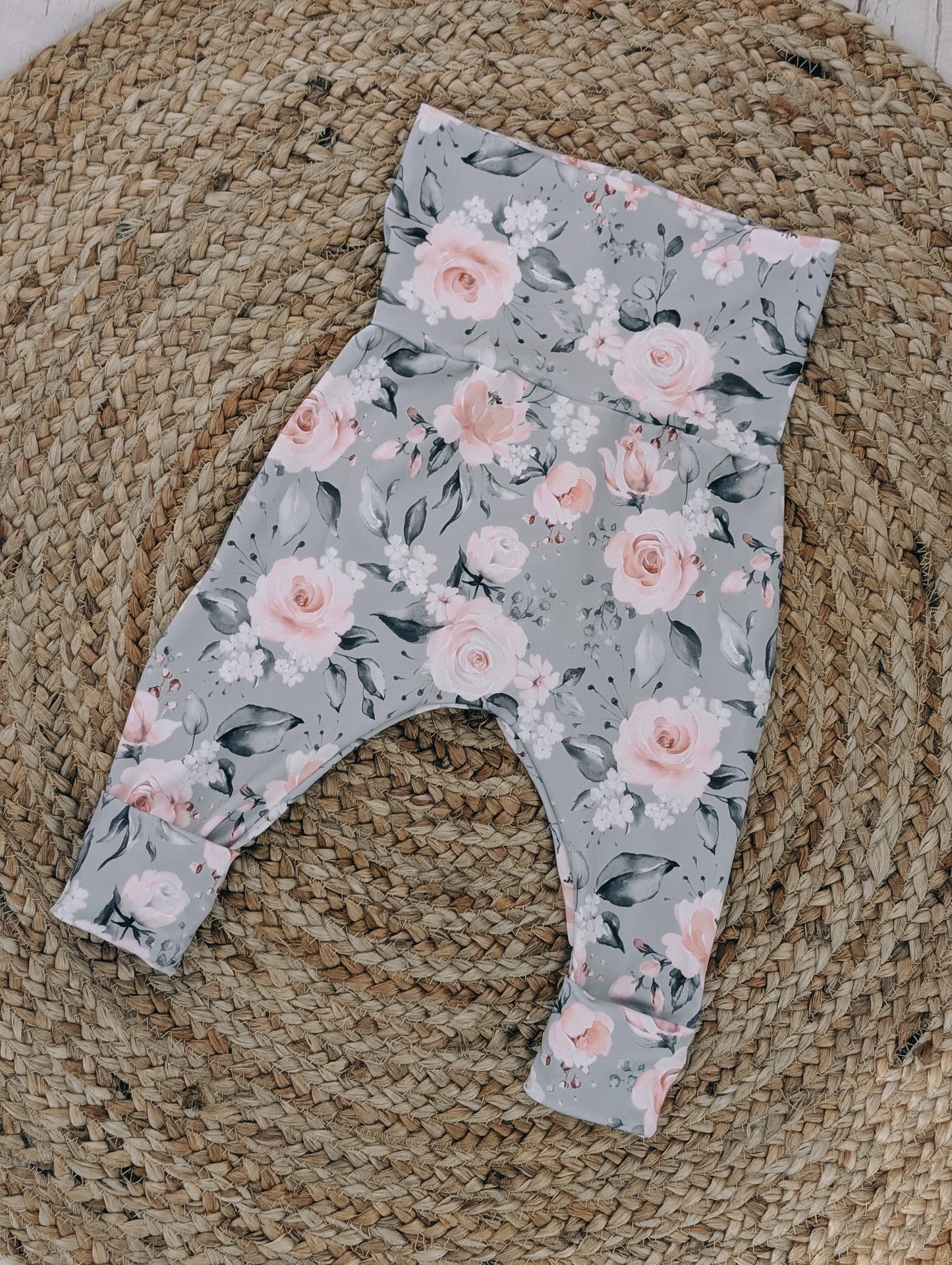 Legging fleurs rose