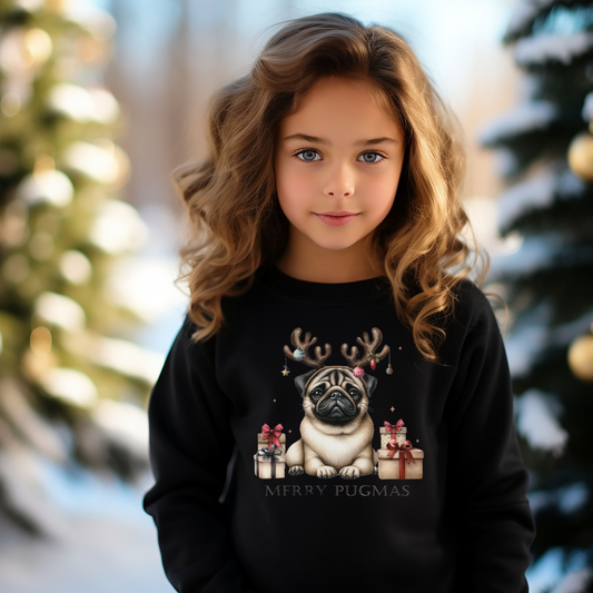 crewneck pug de noël enfant